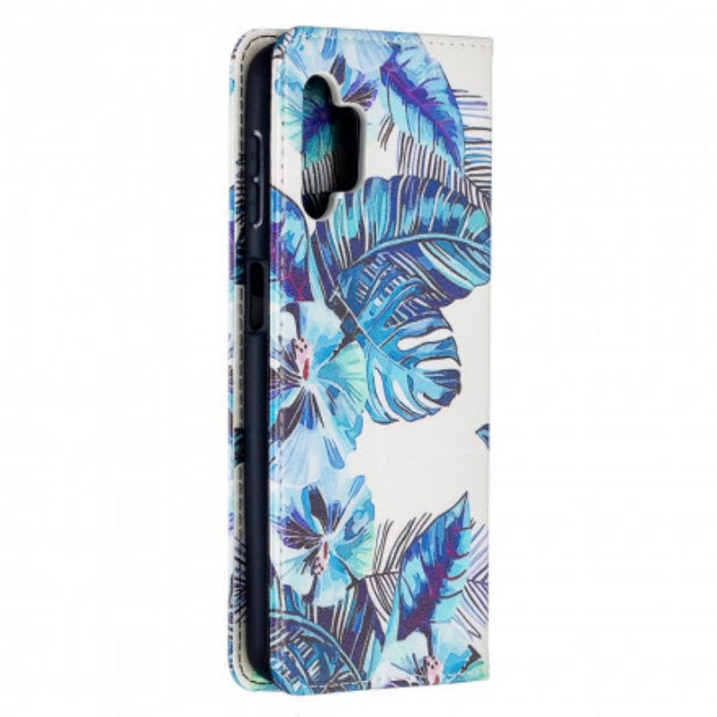 Folio Cover Samsung Galaxy A32 5G Custodia in pelle Foglie