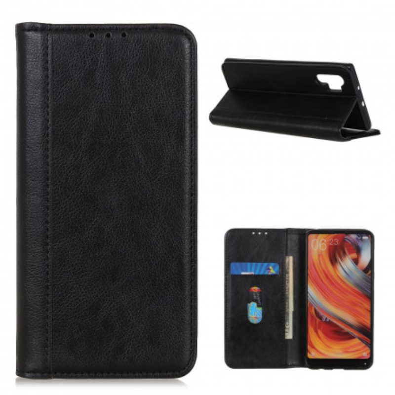 Folio Cover Samsung Galaxy A32 5G Custodia in pelle Litchi Business Crosta Di Cuoio