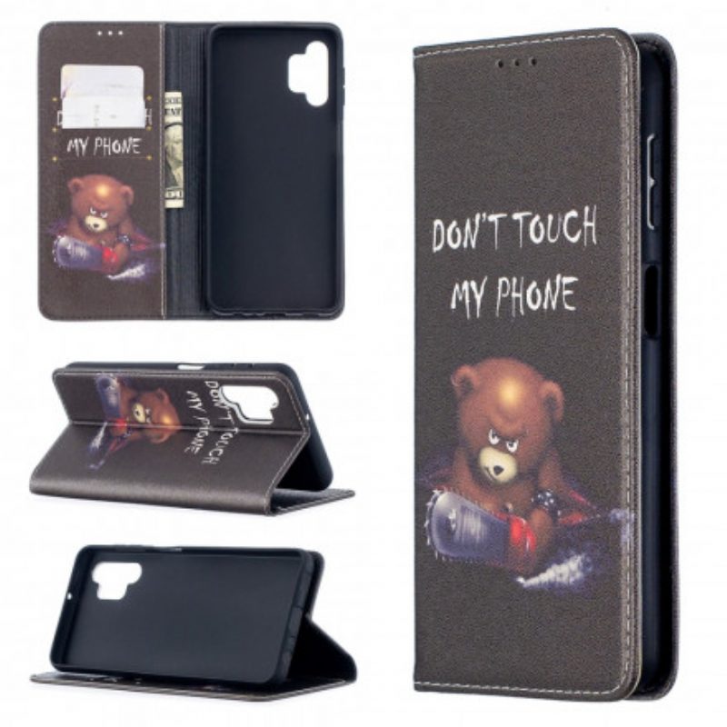 Folio Cover Samsung Galaxy A32 5G Custodia in pelle Orso Pericoloso