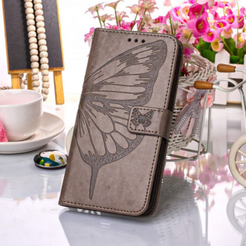 Folio Cover Samsung Galaxy A32 5G Design A Farfalla Con Cordino