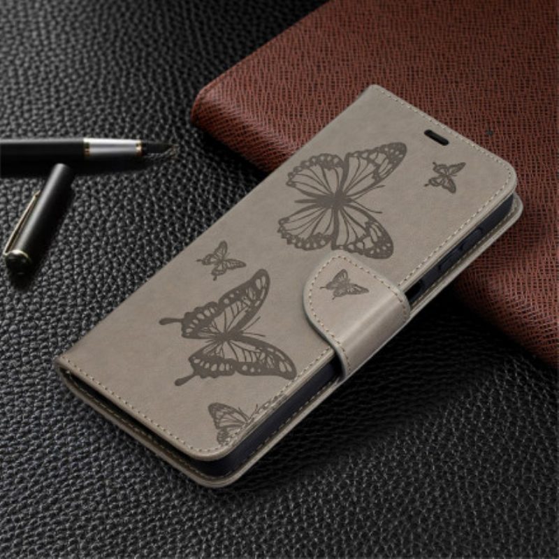 Folio Cover Samsung Galaxy A32 5G Farfalle In Volo Con Cordino