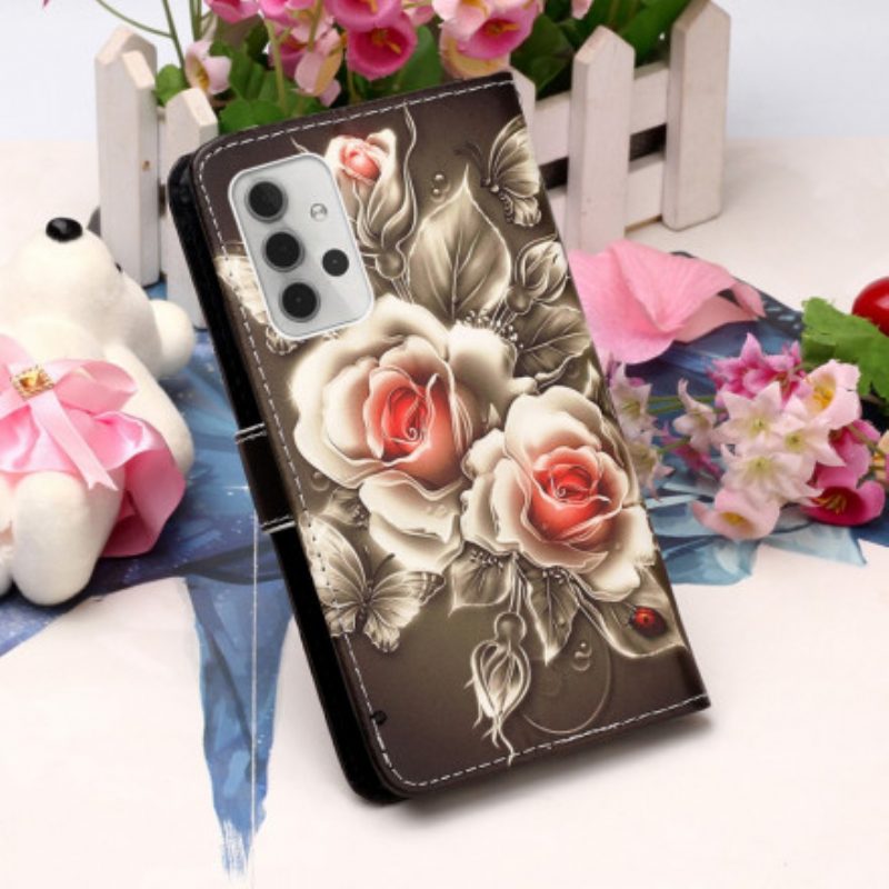 Folio Cover Samsung Galaxy A32 5G Rose D'oro