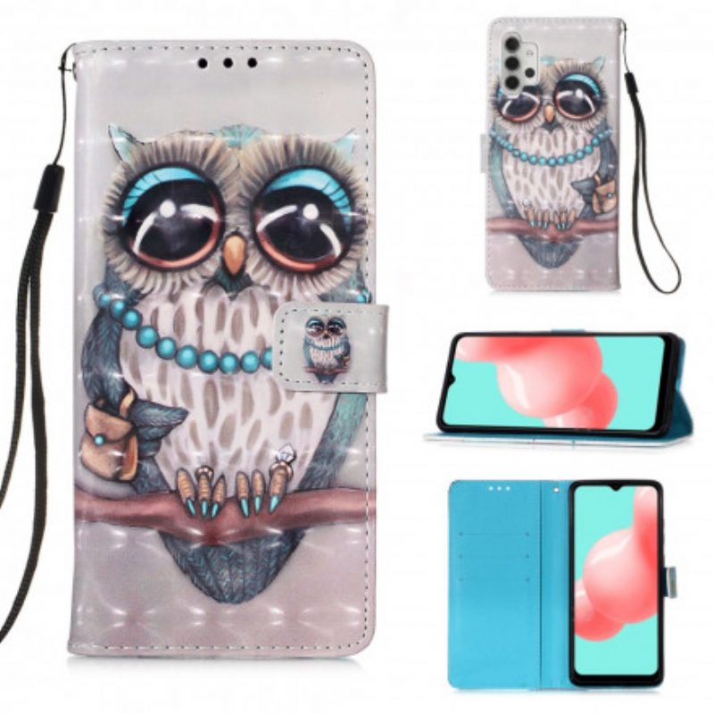 Folio Cover Samsung Galaxy A32 5G Signorina Gufo Con Cinturino