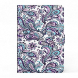 Custodia A Portafoglio Samsung Galaxy Tab S8 / Tab S7 Motivo Paisley In Ecopelle