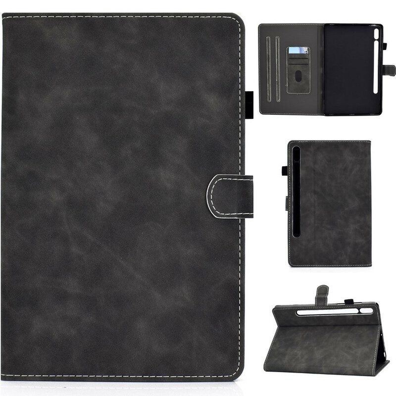 Custodia in pelle Samsung Galaxy Tab S8 / Tab S7 Effetto Pelle Dal Design Vintage