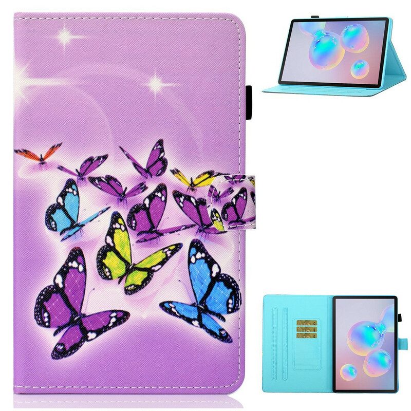 Custodia in pelle Samsung Galaxy Tab S8 / Tab S7 Farfalle Dipinte