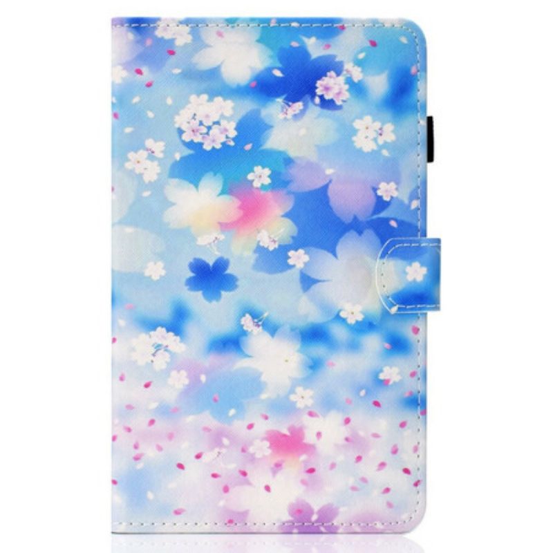 Custodia in pelle Samsung Galaxy Tab S8 / Tab S7 Fiori Dell'acquerello