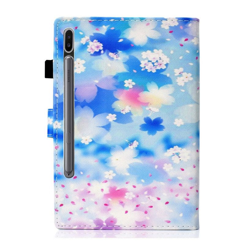 Custodia in pelle Samsung Galaxy Tab S8 / Tab S7 Fiori Dell'acquerello