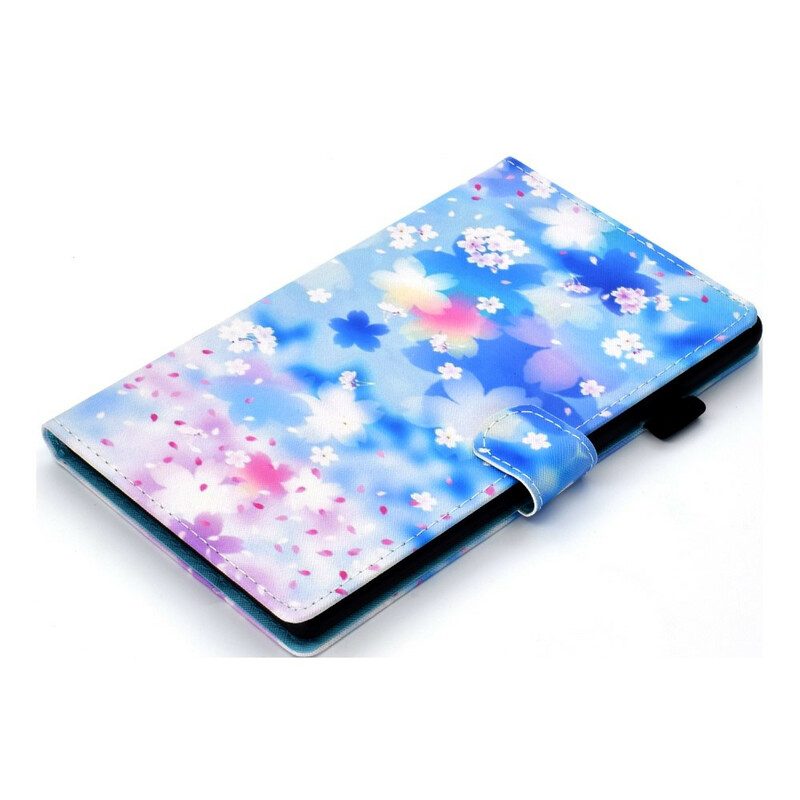 Custodia in pelle Samsung Galaxy Tab S8 / Tab S7 Fiori Dell'acquerello