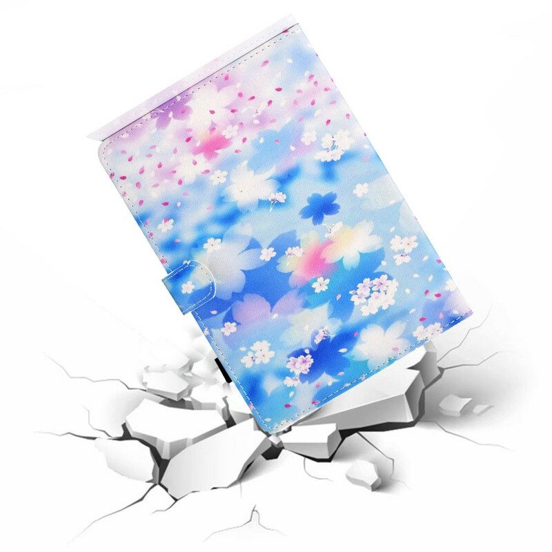 Custodia in pelle Samsung Galaxy Tab S8 / Tab S7 Fiori Dell'acquerello