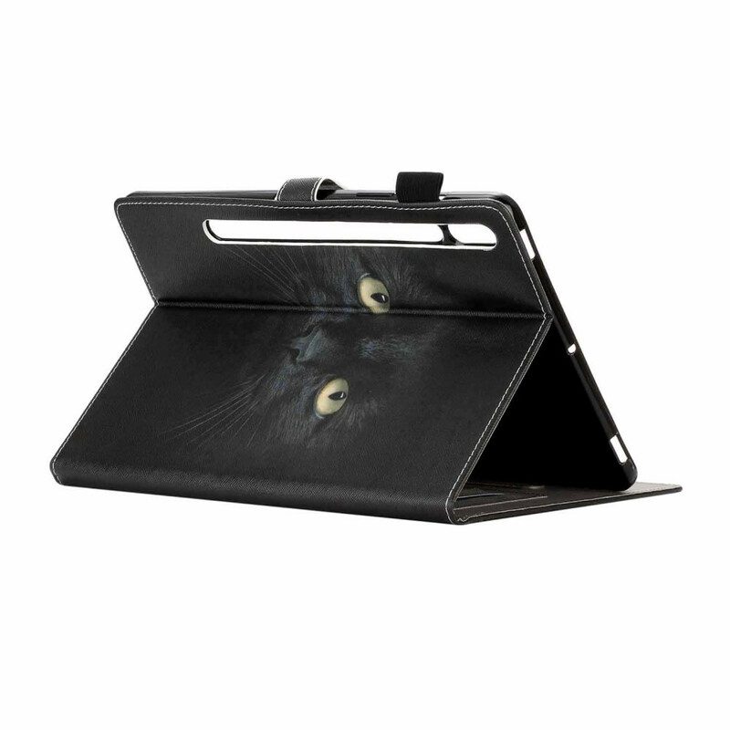 Custodia in pelle Samsung Galaxy Tab S8 / Tab S7 Gatto Nero