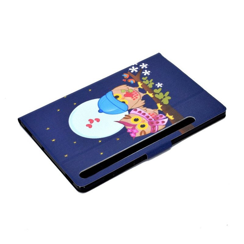 Custodia in pelle Samsung Galaxy Tab S8 / Tab S7 Gufi Divertenti