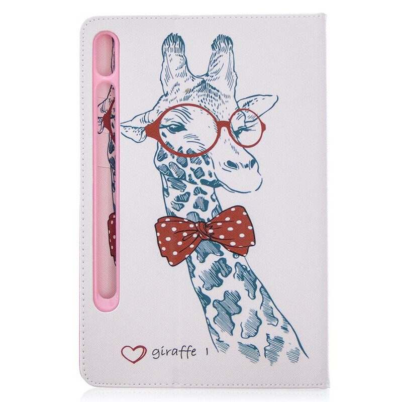 Custodia in pelle Samsung Galaxy Tab S8 / Tab S7 Modello Di Stampa Giraffa