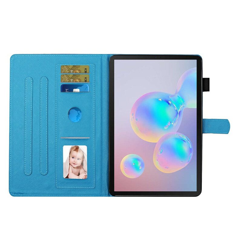 Custodia in pelle Samsung Galaxy Tab S8 / Tab S7 Rami Fioriti