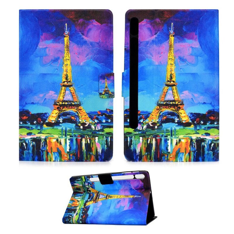 Custodia in pelle Samsung Galaxy Tab S8 / Tab S7 Torre Eiffel