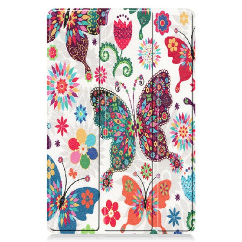 Custodia Samsung Galaxy Tab S8 / Tab S7 Portapenne Fiore Vintage