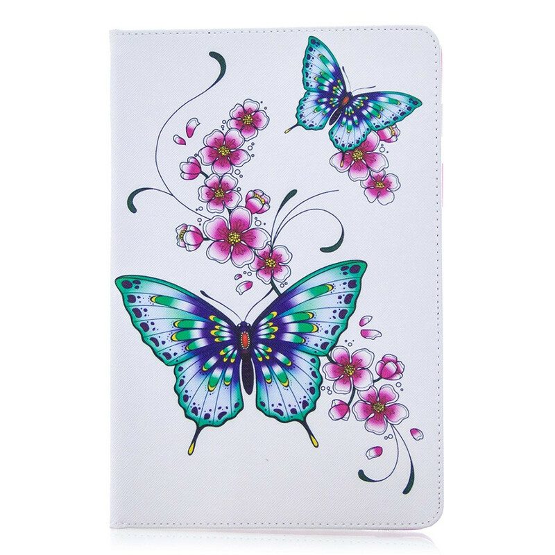 Folio Cover Samsung Galaxy Tab S8 / Tab S7 Farfalle Dell'acquerello