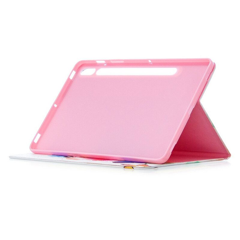 Folio Cover Samsung Galaxy Tab S8 / Tab S7 Farfalle Dell'acquerello