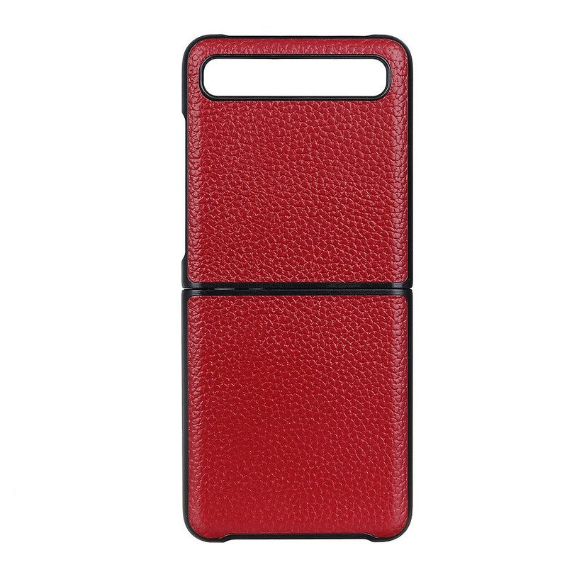 Folio Cover Samsung Galaxy Z Flip Custodia in pelle Ecopelle Litchi