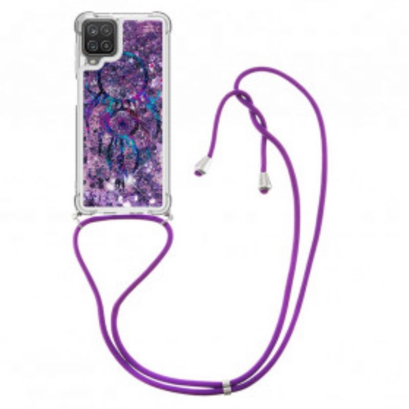 Cover Samsung Galaxy M12 / A12 Acchiappasogni Con Coulisse Con Paillettes