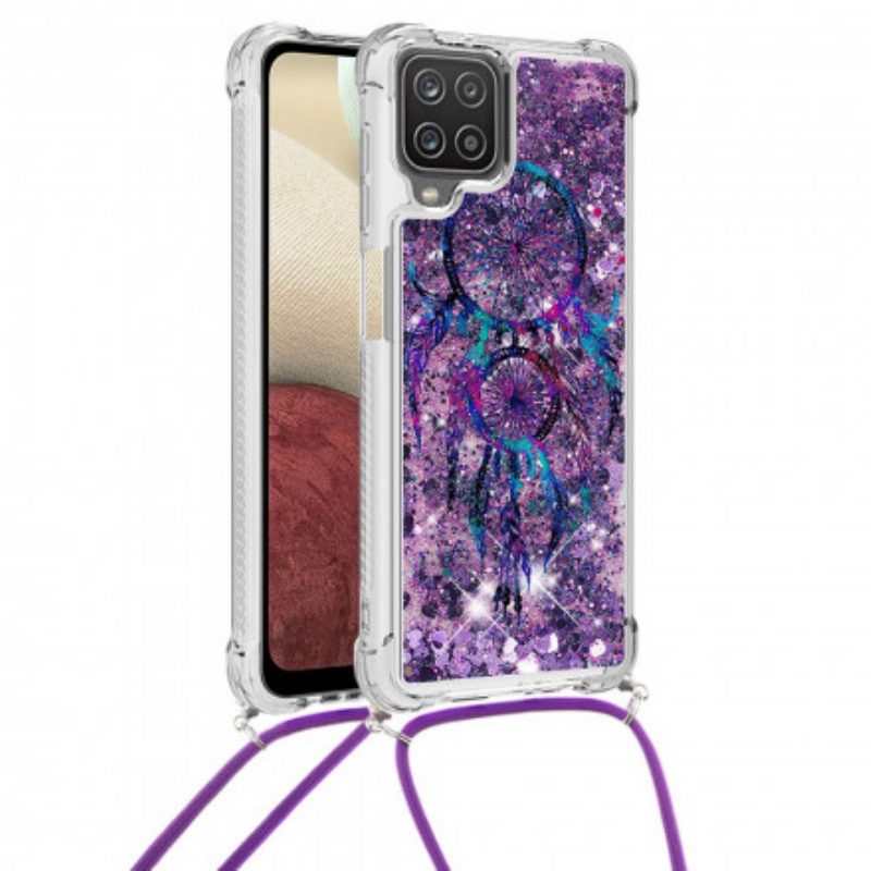 Cover Samsung Galaxy M12 / A12 Acchiappasogni Con Coulisse Con Paillettes