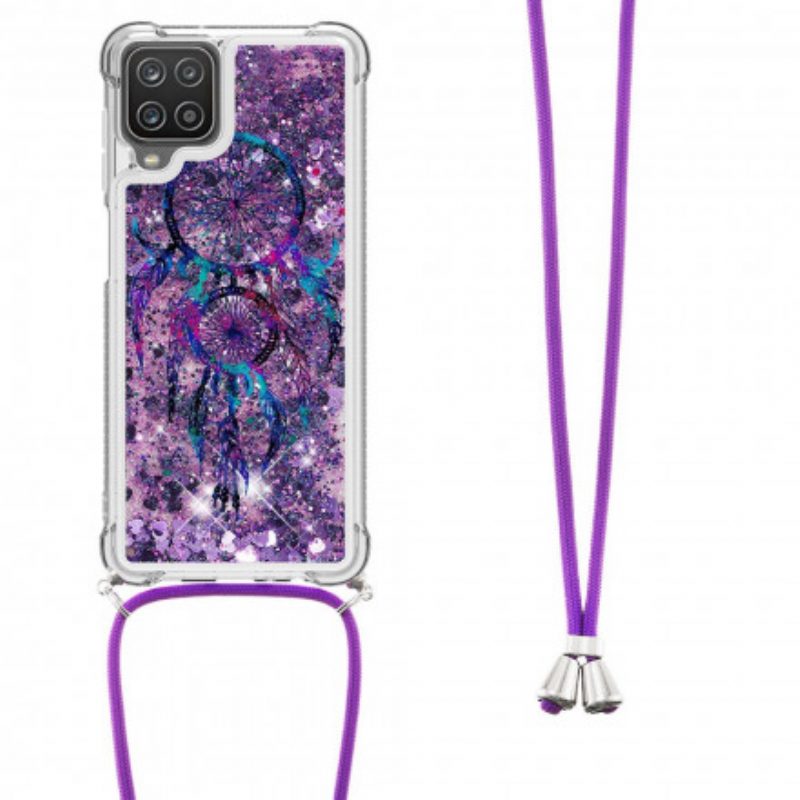 Cover Samsung Galaxy M12 / A12 Acchiappasogni Con Coulisse Con Paillettes