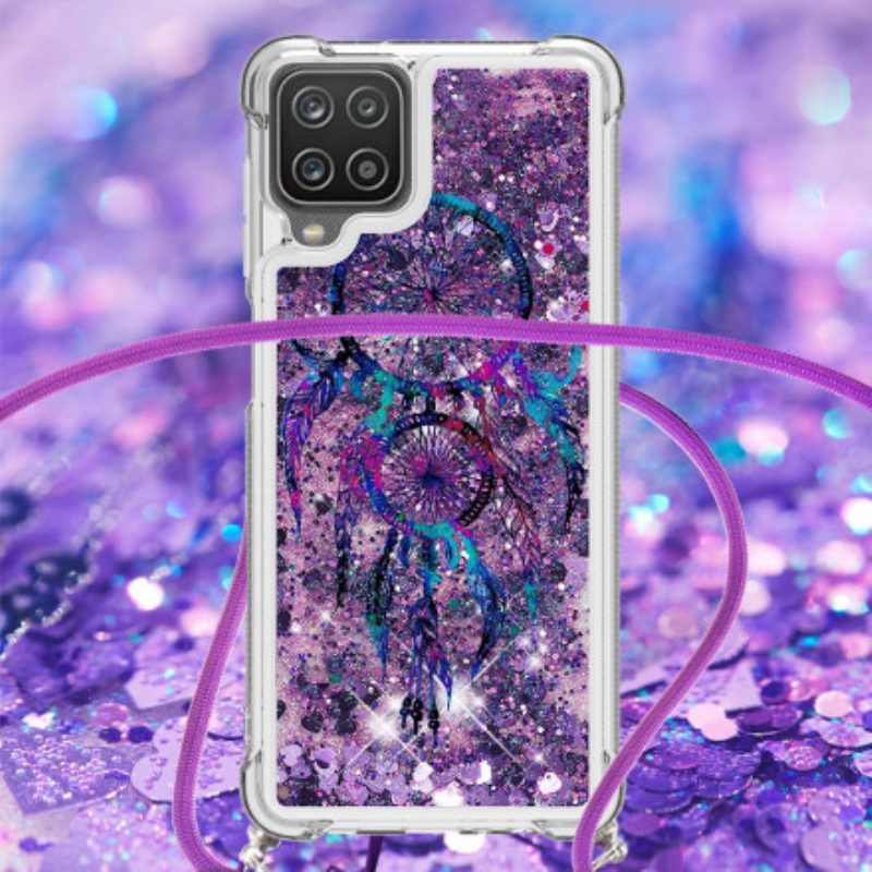 Cover Samsung Galaxy M12 / A12 Acchiappasogni Con Coulisse Con Paillettes