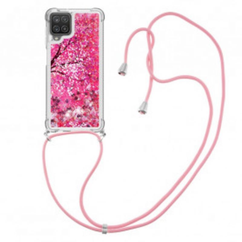 Cover Samsung Galaxy M12 / A12 Albero Con Coulisse Di Paillettes