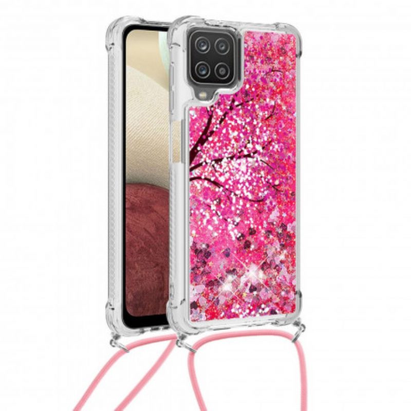 Cover Samsung Galaxy M12 / A12 Albero Con Coulisse Di Paillettes