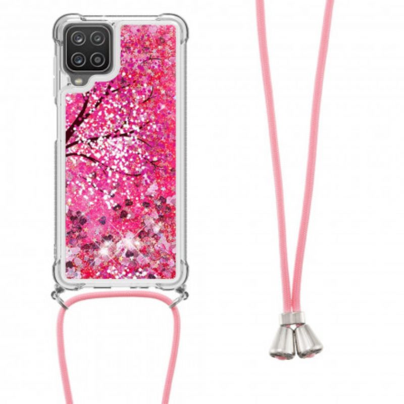 Cover Samsung Galaxy M12 / A12 Albero Con Coulisse Di Paillettes