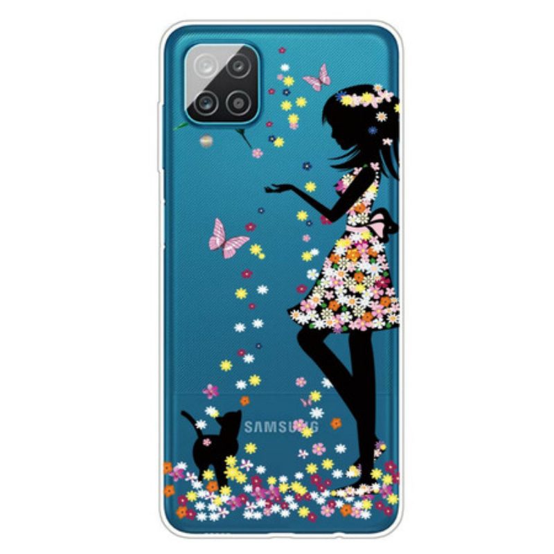 Cover Samsung Galaxy M12 / A12 Bella Testa Di Fiore