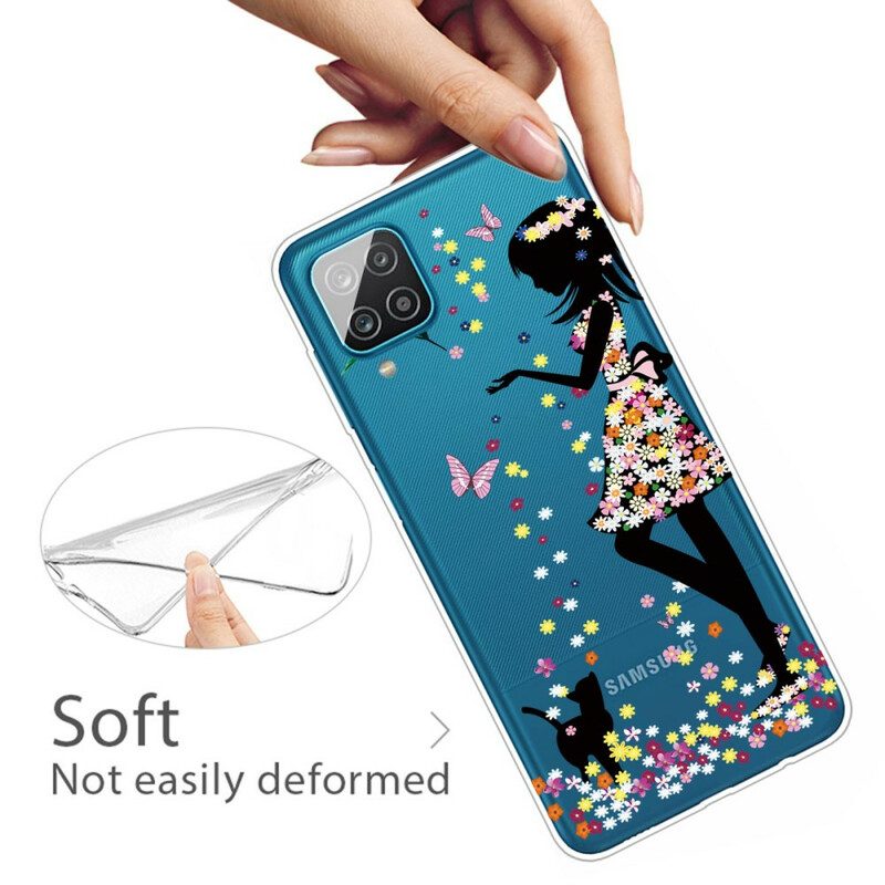 Cover Samsung Galaxy M12 / A12 Bella Testa Di Fiore