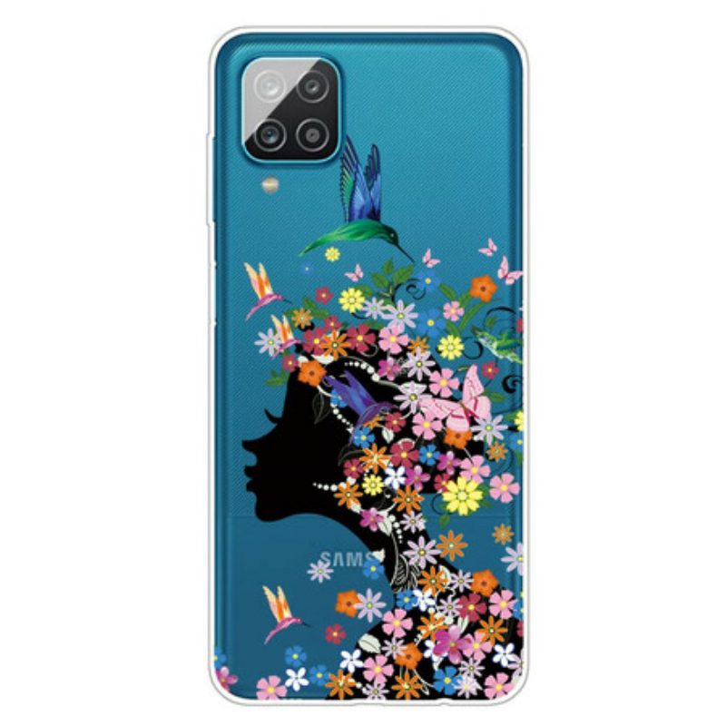 Cover Samsung Galaxy M12 / A12 Bella Testa Di Fiore