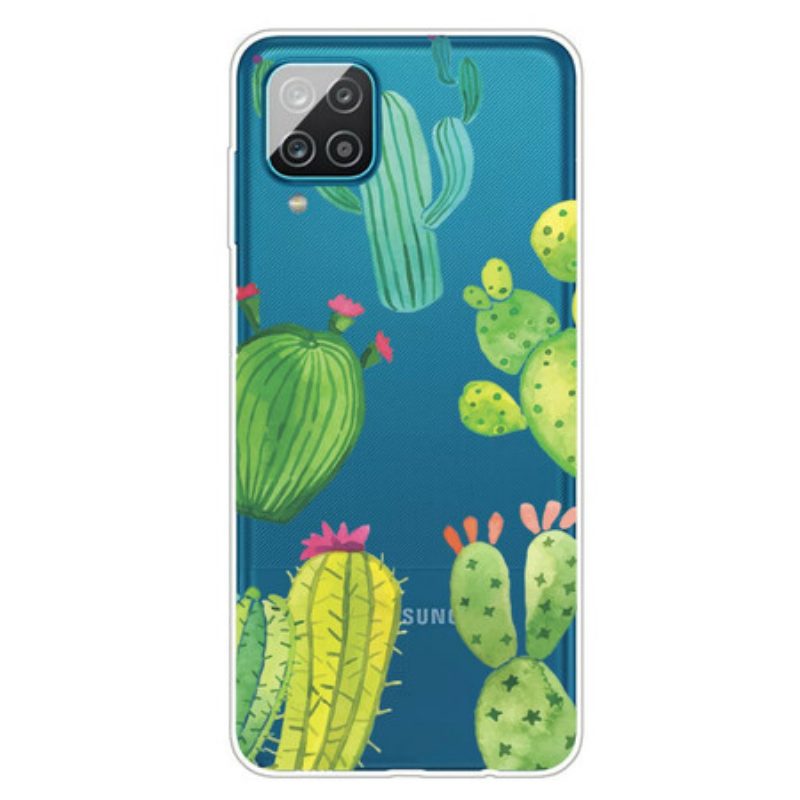 Cover Samsung Galaxy M12 / A12 Cactus Dell'acquerello