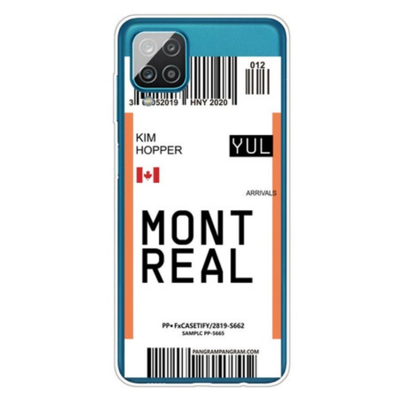 Cover Samsung Galaxy M12 / A12 Carta D'imbarco Per Montreal