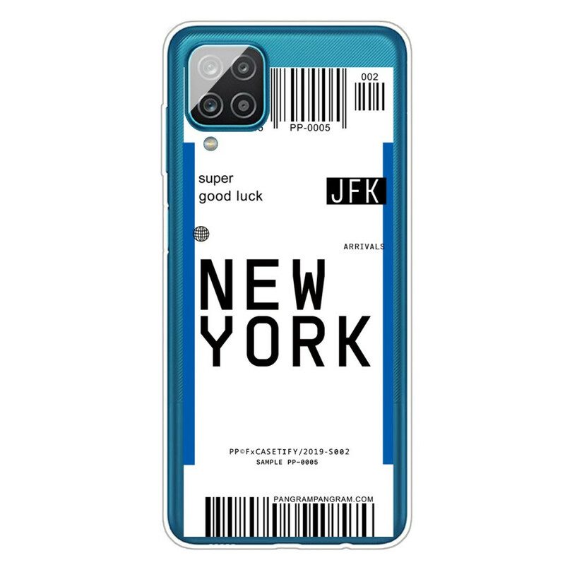 Cover Samsung Galaxy M12 / A12 Carta D'imbarco Per New York