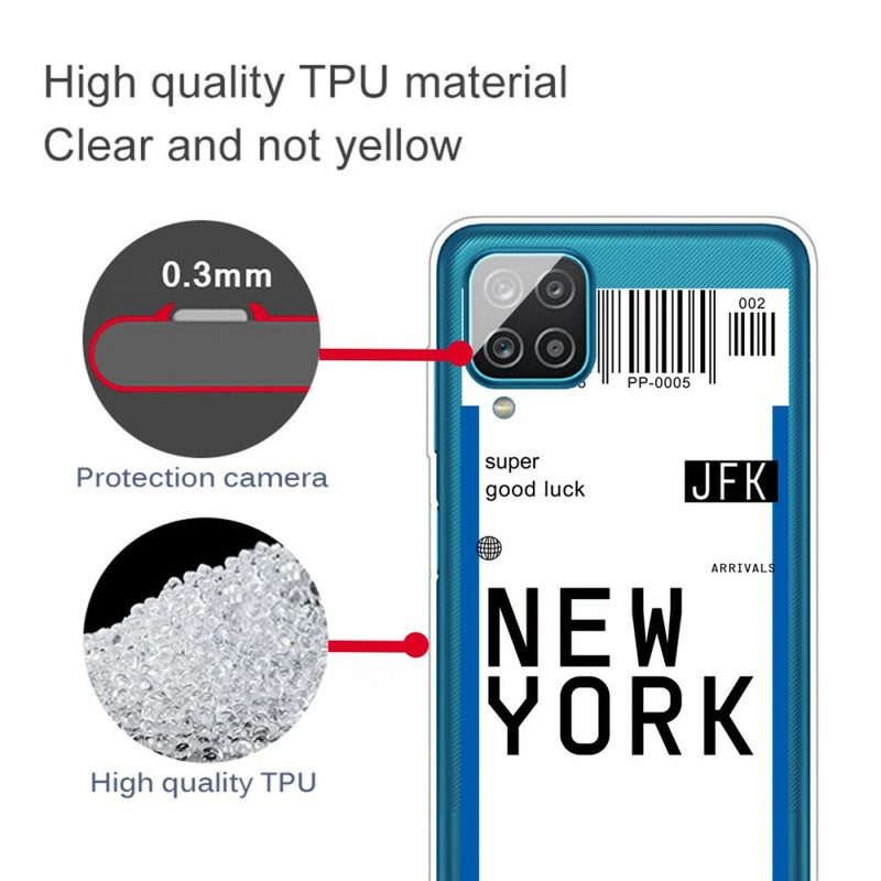 Cover Samsung Galaxy M12 / A12 Carta D'imbarco Per New York