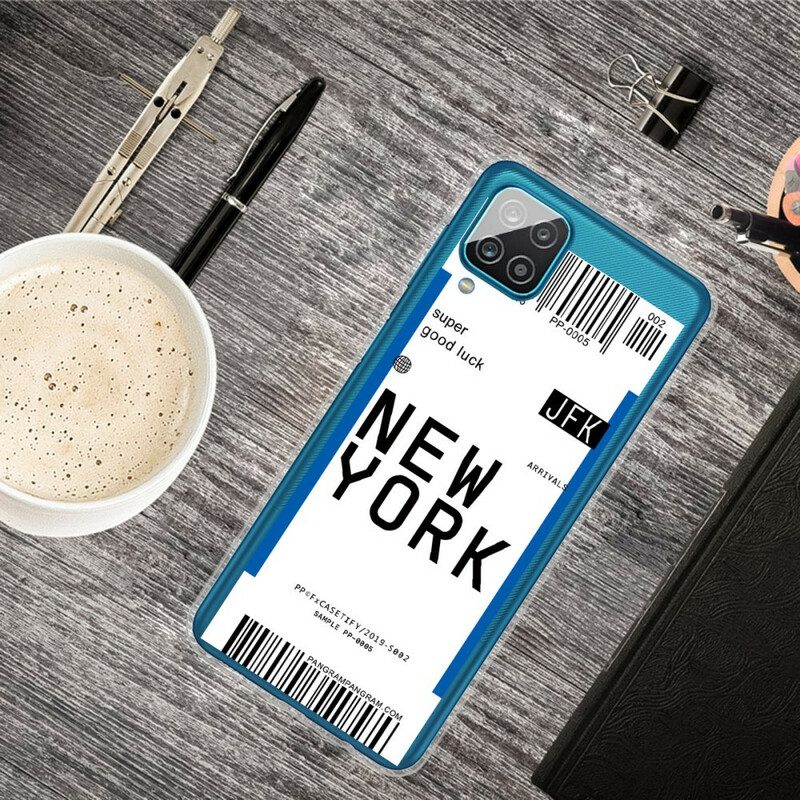 Cover Samsung Galaxy M12 / A12 Carta D'imbarco Per New York