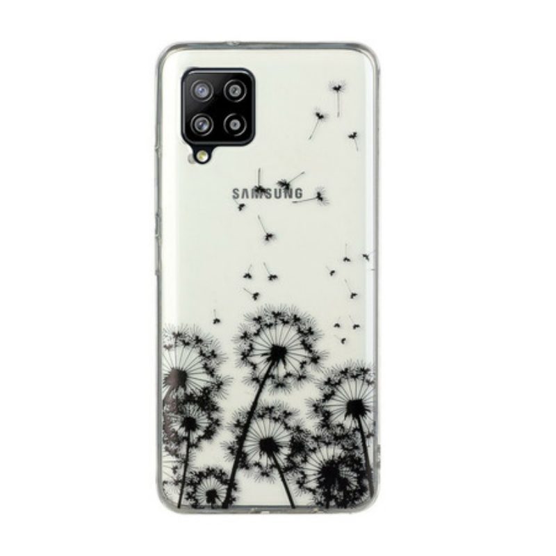 Cover Samsung Galaxy M12 / A12 Denti Di Leone Neri Senza Cuciture