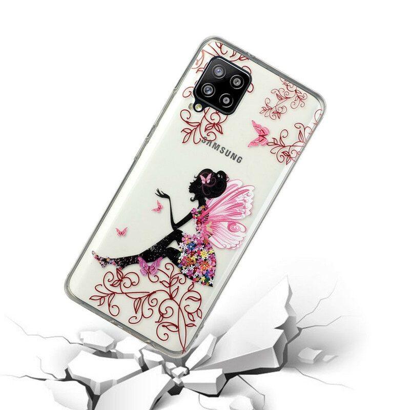 Cover Samsung Galaxy M12 / A12 Fata Dei Fiori Trasparente