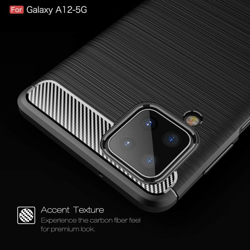 Cover Samsung Galaxy M12 / A12 Fibra Di Carbonio Spazzolata