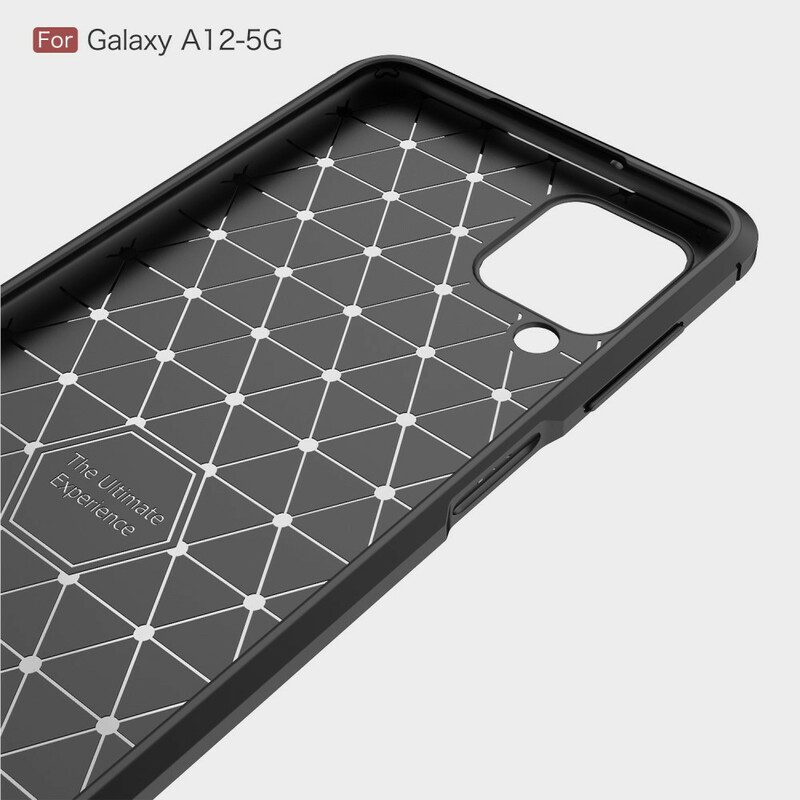 Cover Samsung Galaxy M12 / A12 Fibra Di Carbonio Spazzolata