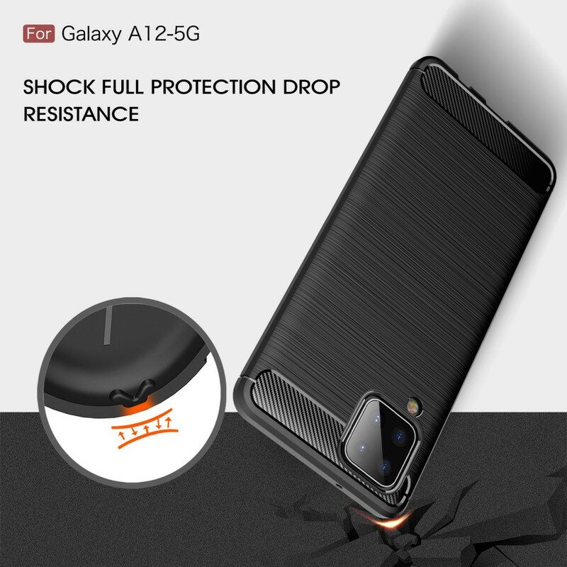 Cover Samsung Galaxy M12 / A12 Fibra Di Carbonio Spazzolata