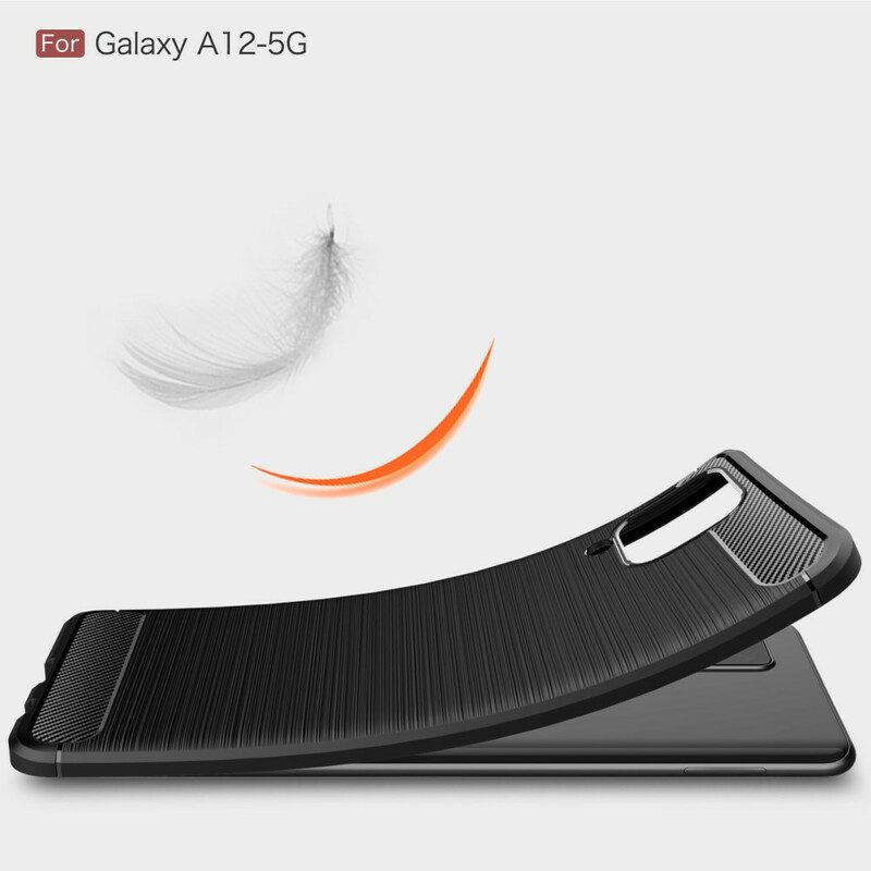 Cover Samsung Galaxy M12 / A12 Fibra Di Carbonio Spazzolata