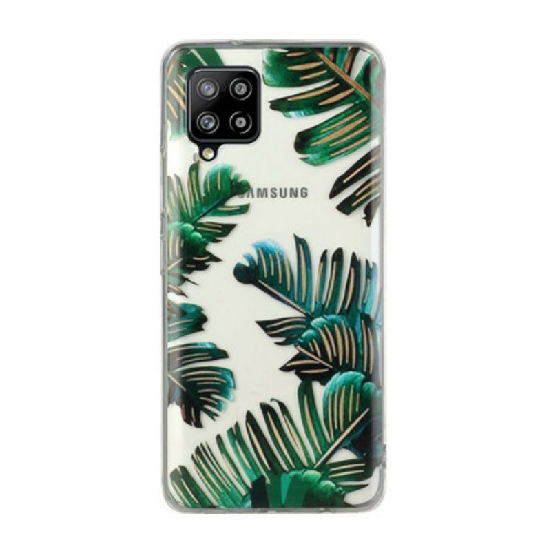 Cover Samsung Galaxy M12 / A12 /foglie Verdi Trasparenti