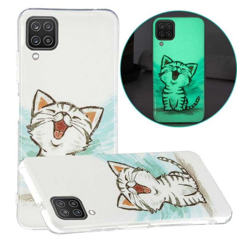 Cover Samsung Galaxy M12 / A12 Gatto Fluorescente