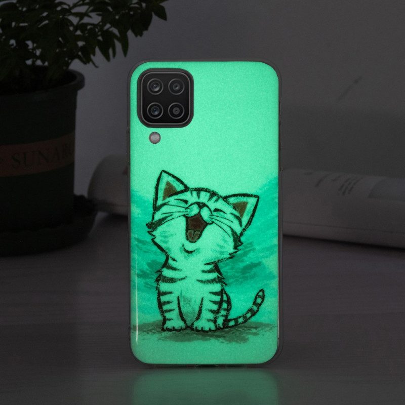 Cover Samsung Galaxy M12 / A12 Gatto Fluorescente