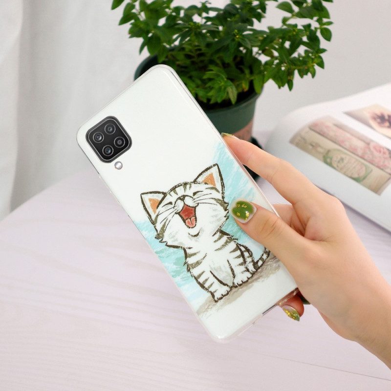 Cover Samsung Galaxy M12 / A12 Gatto Fluorescente