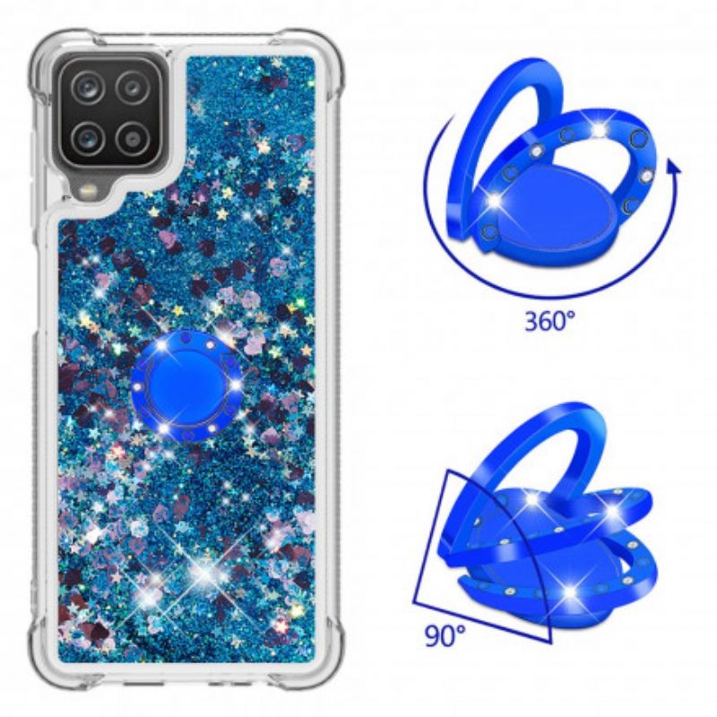 Cover Samsung Galaxy M12 / A12 Paillettes Con Supporto Ad Anello