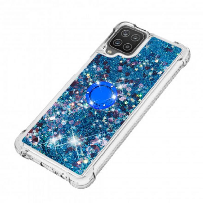 Cover Samsung Galaxy M12 / A12 Paillettes Con Supporto Ad Anello